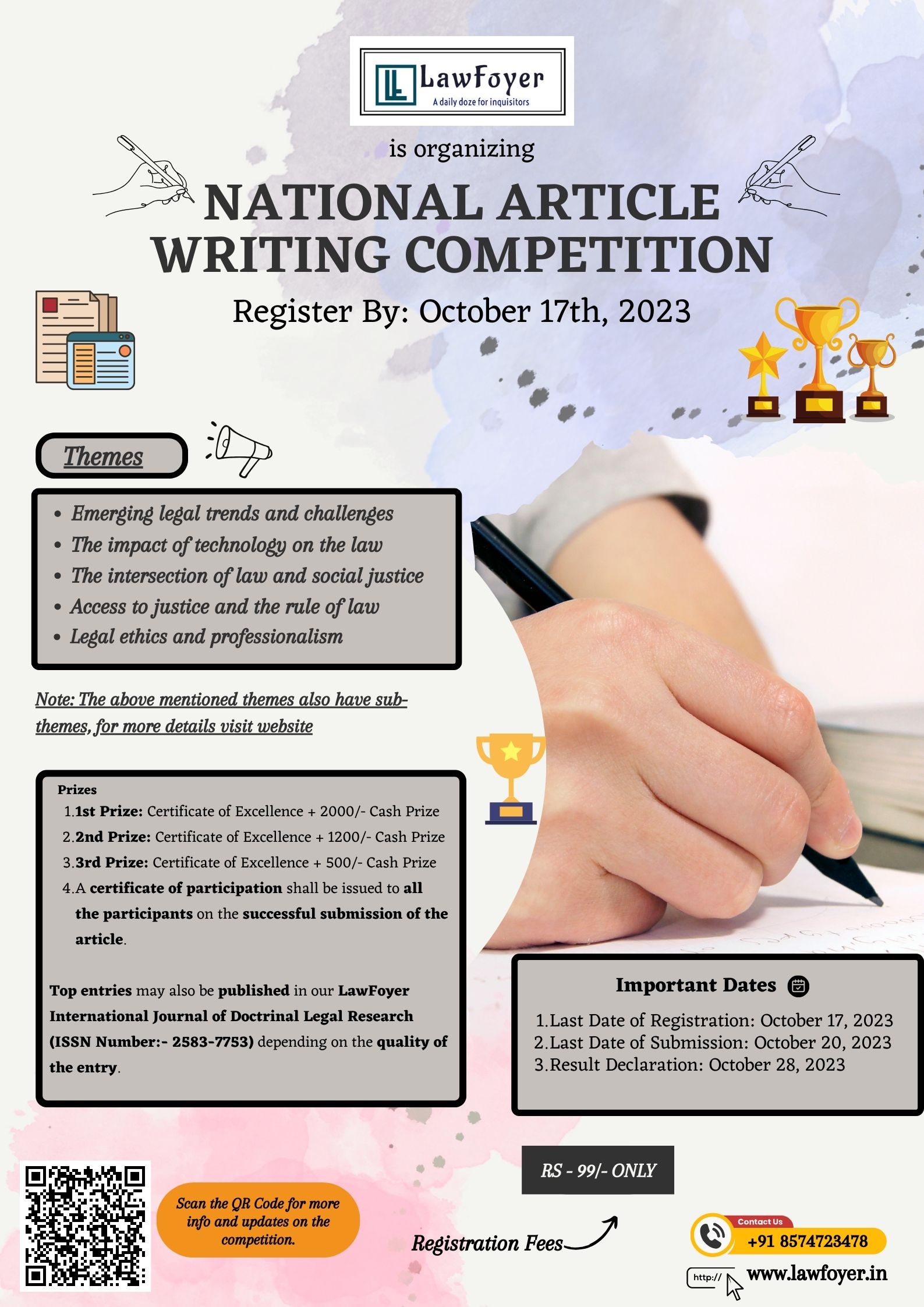 National Article Writing Competition Organized by LawFoyer:- Register ...