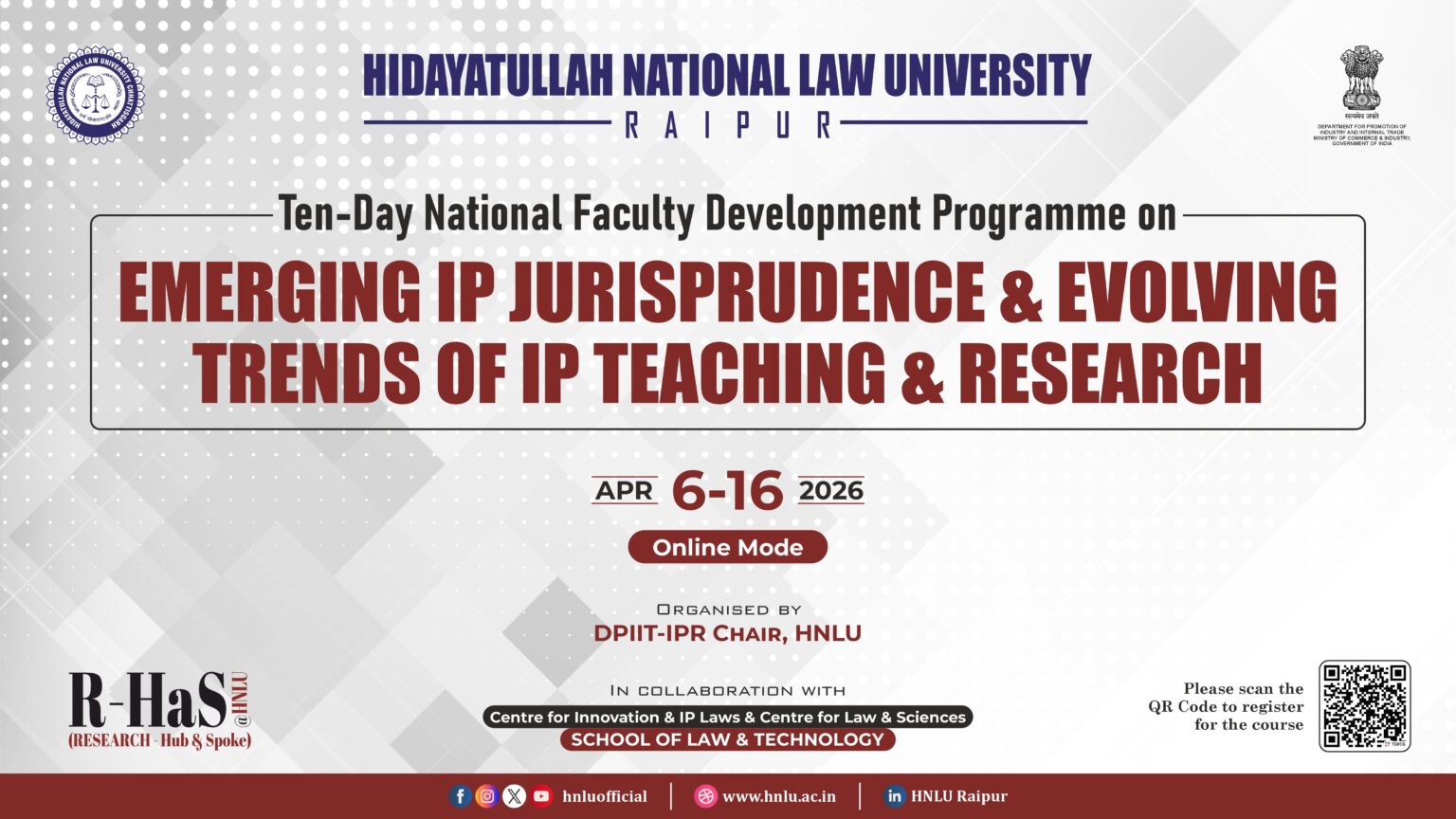 TEN-DAY NATIONAL FACULTY DEVELOPMENT PROGRAM ON EMERGING IP ...
