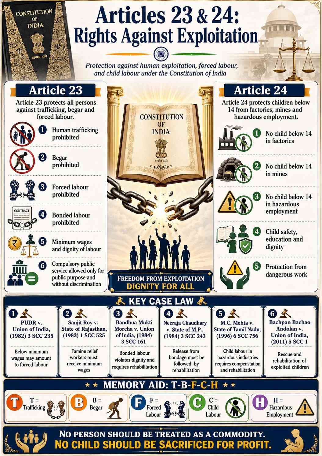 Articles 23 and 24 of Indian Constitution: Right Against Exploitation ...