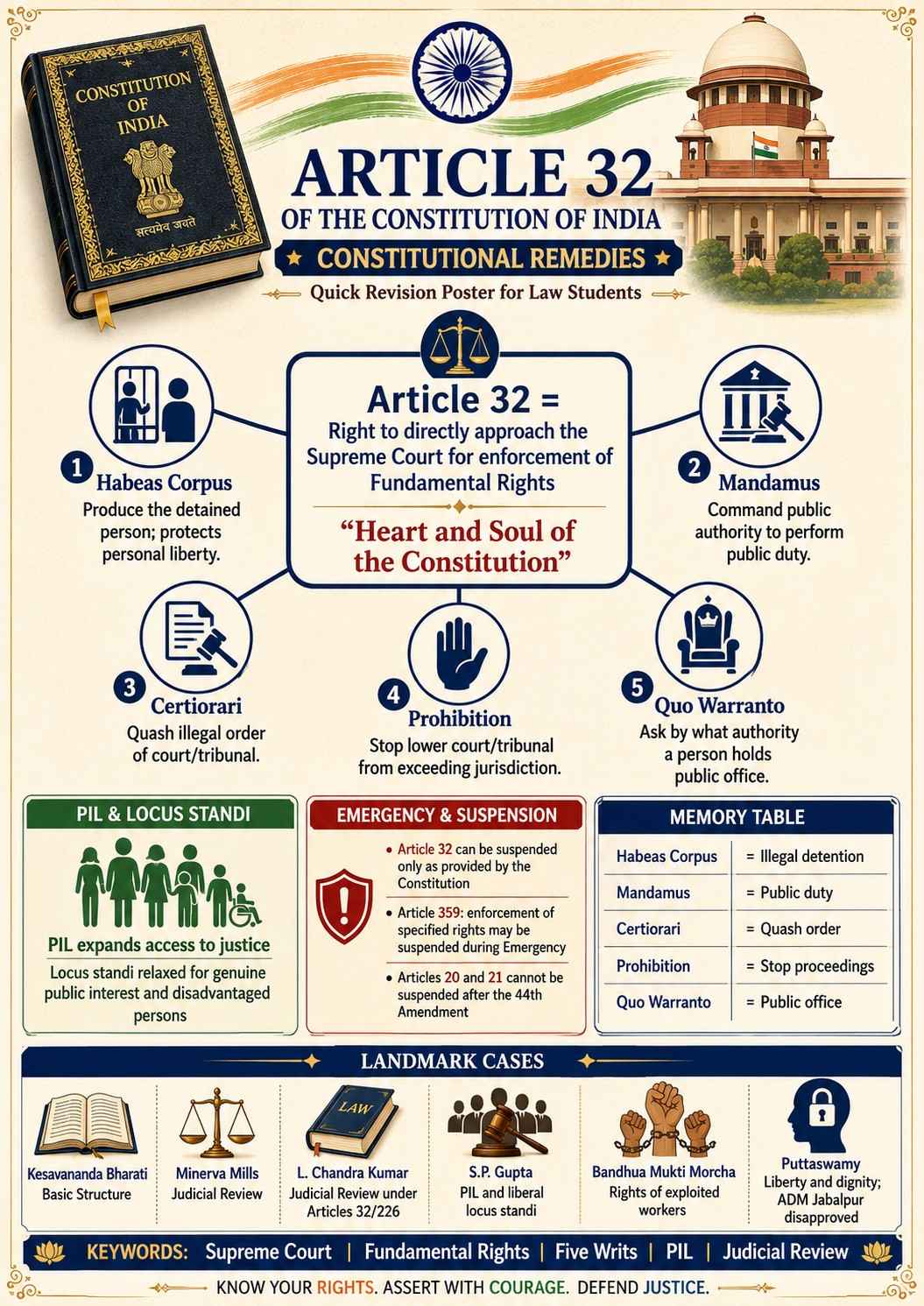 Article 32 of the Constitution of India: Constitutional Remedies, Writ ...