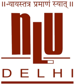 Stylized red logo with Devanagari text above and the word DELHI in large red letters.
