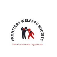 Logo of Frontiers Welfare Society, an NGO, featuring two stylized figures (black and red) reaching toward each other in a circular seal with the organization name around the edge and 'Non-Governmental Organization' beneath.